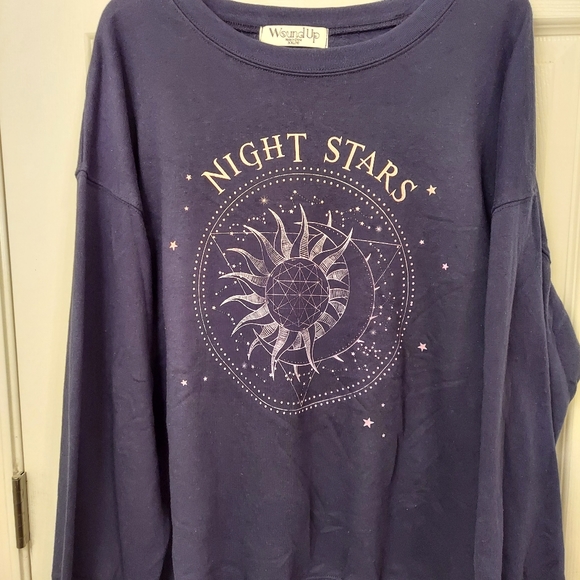 Navy printed sweatshirt - Picture 1 of 4